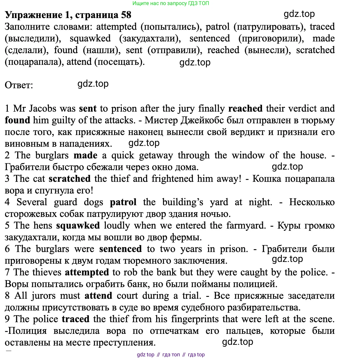 Английский язык (english), 7 класс Рабочая тетрадь (workbook), авторы: Баранова Ксения Михайловна (Baranova Ksenia), Дули Дженни (Dooley Jenny), Копылова Виктория Викторовна (Kopylova Victoria), Мильруд Радислав Петрович (Millrood Radislav), Эванс Вирджиния (Evans Virginia), издательство Просвещение, Москва, 2023, белого цвета, страница 58, номер 1, Решение 1 (2023-2027)